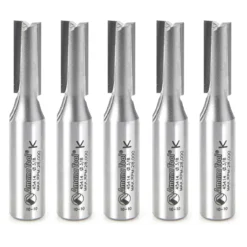 Amana Tool 45414-5, 5-Pack Carbide Tipped Straight Plunge High Production 3/8 D X 1 CH X 1/2 SHK X 2-3/4 Inch Long Router Bits