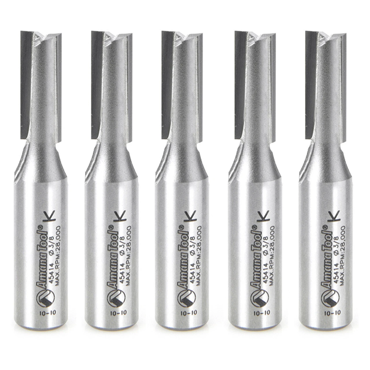 Amana Tool 45414-5, 5-Pack Carbide Tipped Straight Plunge High Production 3/8 D X 1 CH X 1/2 SHK X 2-3/4 Inch Long Router Bits 3 Amana Tool 45414-5, 5-Pack Carbide Tipped Straight Plunge High Production 3/8 D X 1 CH X 1/2 SHK X 2-3/4 Inch Long Router Bits