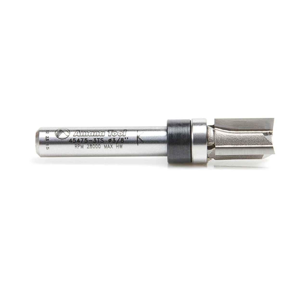 Amana Tool 45475-3TS Carbide Tipped Flush Trim Plunge Template 3/8 D X 1/2 CH X 1/4 Inch SHK W Upper Ball Bearing 3 Flute Router Bit 4 Amana Tool 45475-3TS Carbide Tipped Flush Trim Plunge Template 3/8 D X 1/2 CH X 1/4 Inch SHK W Upper Ball Bearing 3 Flute Router Bit - Image 2