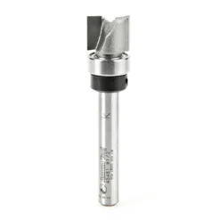 Amana Tool 45481 Carbide Tipped Flush Trim Plunge Template 1/2 D X 3/8 CH X 1/4 Inch SHK W/ Upper Ball Bearing Router Bit