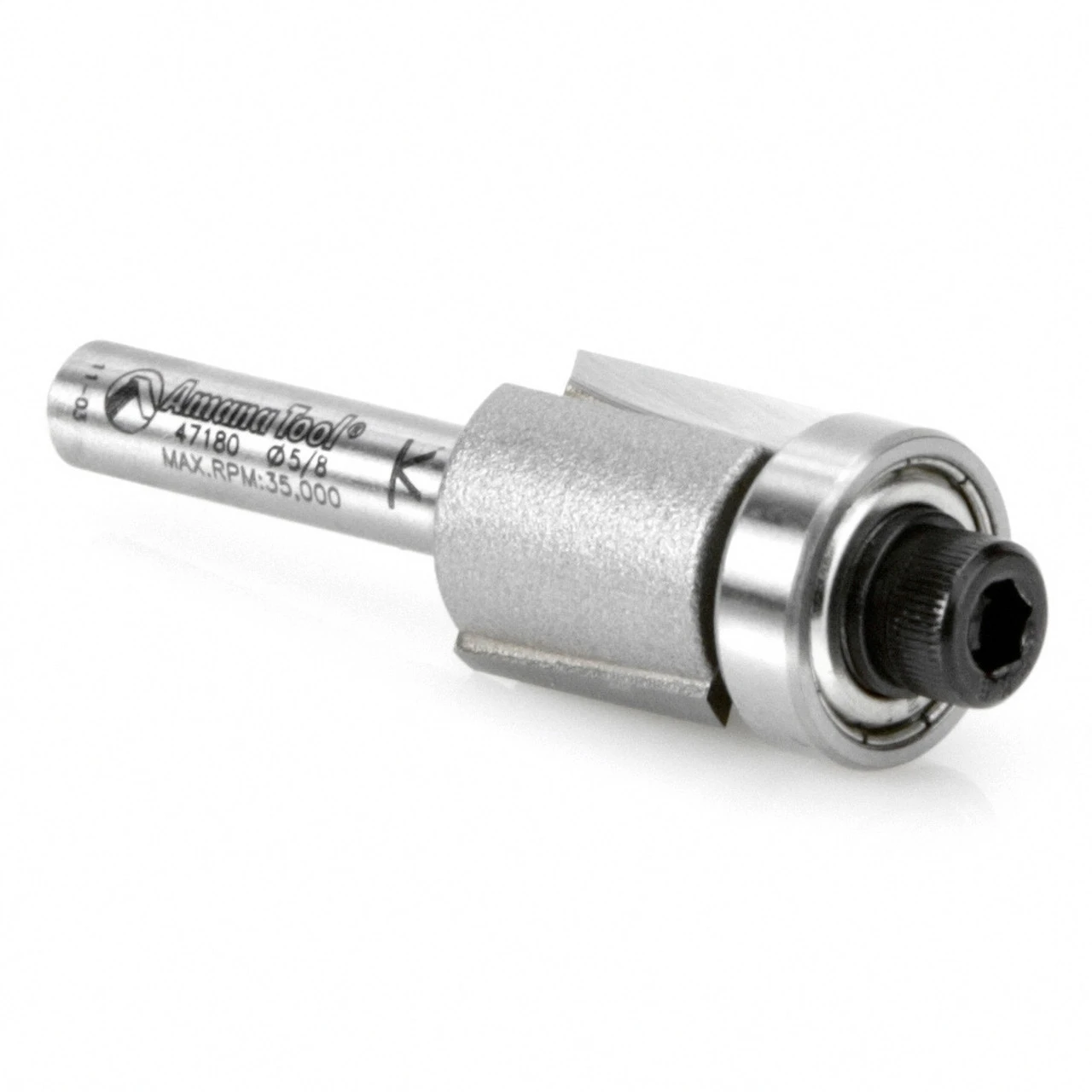 Amana Tool 47180 Carbide Tipped Dynabit Laminate Trim, Flush Helix 5/8 D X 5/8 CH X 1/4 Inch SHK W/ Lower Ball Bearing Router Bit 5 Amana Tool 47180 Carbide Tipped Dynabit Laminate Trim, Flush Helix 5/8 D X 5/8 CH X 1/4 Inch SHK W/ Lower Ball Bearing Router Bit - Image 3