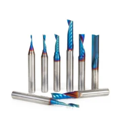 Amana Tool AMS-165-K 8-Pc CNC Spektra Extreme Tool Life Coated Plastic Cutting Solid Carbide Spiral O Flute 1/4 SHK Router Bit Collection -TOOLSTODAY Sales ams 165 k no case 24267.1686681082 1